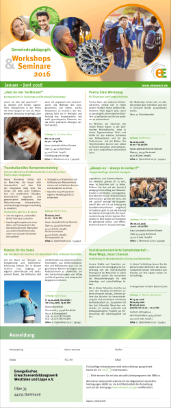 EBW Gemeindep&auml;dagogik Workshops Seminare 2016