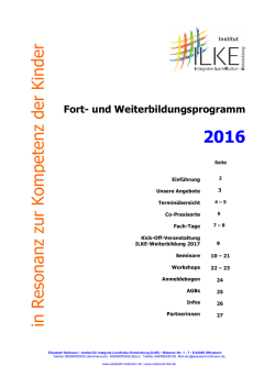 und Weiterbildungsprogramm 2016