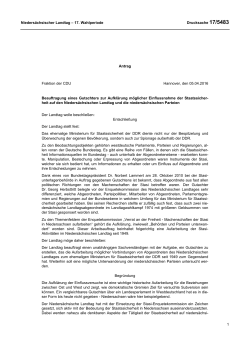 Drucksachen allgemein - Nieders&auml;chsischer Landtag