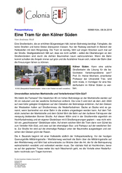 Eine Tram für den Kölner Süden