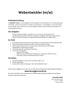 Innsoft GmbH sucht Webentwickler (m/w)
