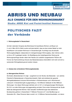 politischen Fazit - Impulse für den Wohnungsbau