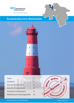 Bezirksstellen-Rundschreiben Wilhelmshaven, April 2016