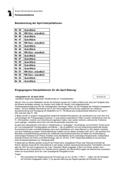 Interpellation Nr - Grosser Rat Basel-Stadt - Kanton Basel