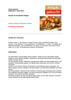 H&uuml;hner Kebab mit Pflaumen-Risoni