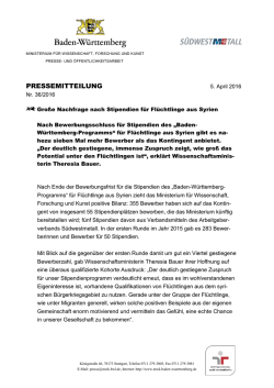 PRESSEMITTEILUNG - Ministerium für Wissenschaft, Forschung