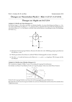 Übungen zur Abgabe am 04.07.2014 - Institut für Theoretische Physik