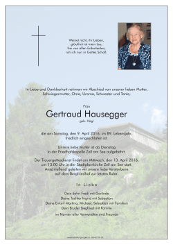 Hausegger Gertraud09.04.2016