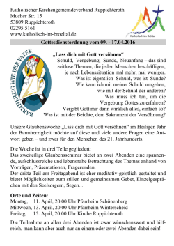 Gottesdienstordnung 09.04.