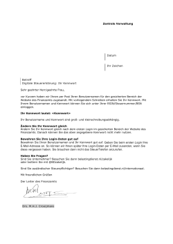 E-Mail-Adresse an. So k&ouml;nnen wir Ihnen sp&auml;ter Ihre Login