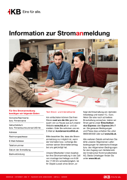 Infoblatt zur Stromanmeldung
