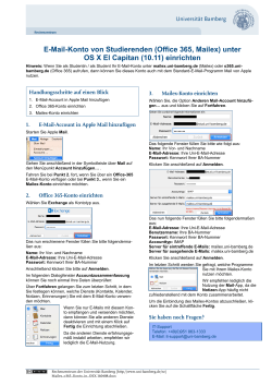 E-Mail einrichten in Apple Mail unter OS X El Capitan