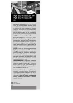 Dipl. Ergotherapeutin HF/ Dipl. Ergotherapeut HF