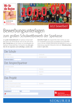 Ihre Bewerbungsunterlagen - Sparkasse Schwarzwald-Baar