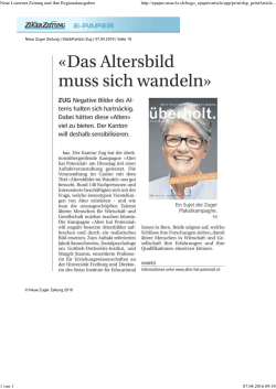 Neue Luzerner Zeitung und ihre Regionalausgaben