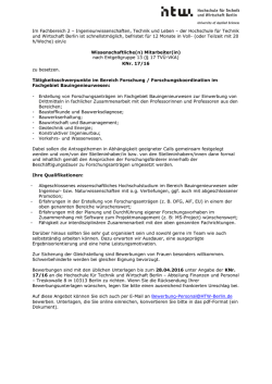 KNr. 17/16 - Wissenschaftliche(r) Mitarbeiter(in)