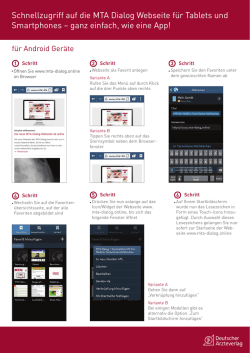 Schnellzugriff auf die MTA Dialog Webseite für Tablets und