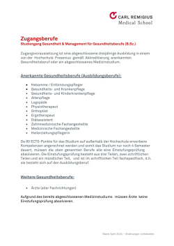 Zugangsberufe