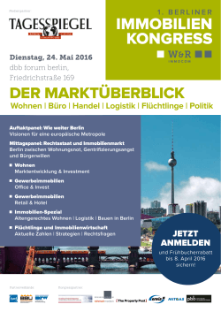 Kongressflyer - Berliner Immobilienkongress 2016