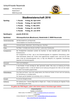 Stadtmeisterschaft 2016 - Schachfreunde Neuenrade