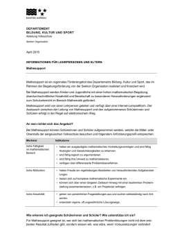 Informationen f&uuml;r Lehrpersonen und Eltern