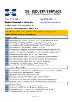 Lagerliste  - GS