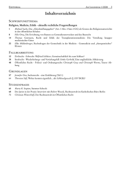 Inhaltsverzeichnis