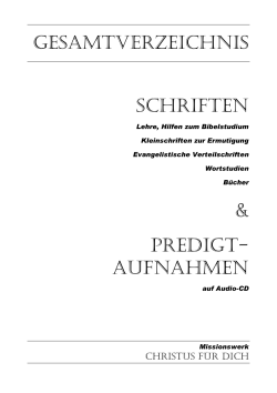 Gesamtverzeichnis - Missionswerk CHRISTUS für Dich