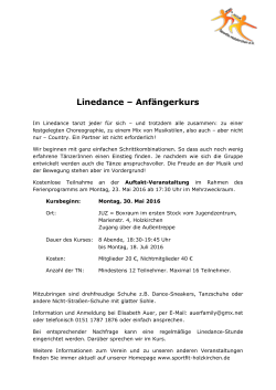 Linedance – Anfängerkurs - Sportfit Holzkirchen e.V.