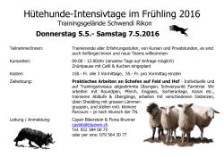 Hütehunde-Intensivtage im Frühling 2016