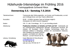 H&uuml;tehunde-Intensivtage im Fr&uuml;hling 2016