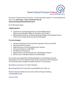Conrad Schroeder Institut eV sucht ab Mitte Juli 2016 eine
