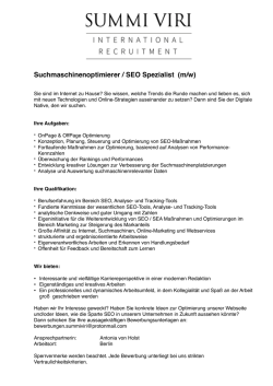 Suchmaschinenoptimierer / SEO Spezialist (m/w)