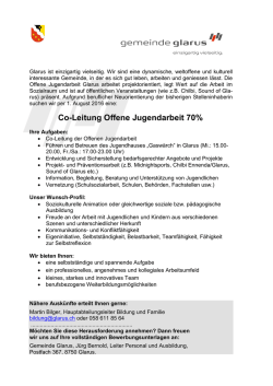 Co-Leitung Offene Jugendarbeit 70%