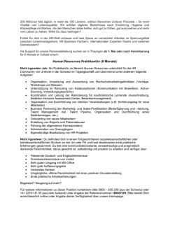 Human Resources Praktikant/in (6 Monate)