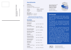 Generationen Hand in Hand Das Konzept Gesch&auml;ftsstelle Kontakte