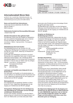 Informationsblatt Strom Netz