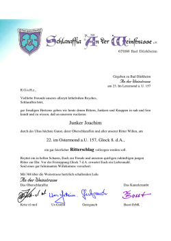 Einlad Ritterschlag Jk Joachim 23 04