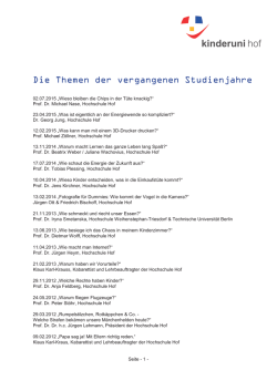 Die Themen der vergangenen Studienjahre