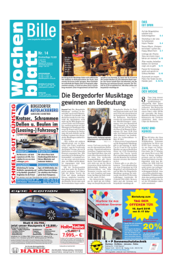 Die Bergedorfer Musiktage gewinnen an Bedeutung