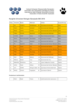 Ranglisten - Verband Schweizer Wissenschafts