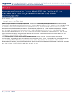 Jahreskongress Organisation, Personal & Recht 2016