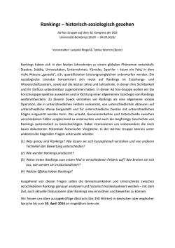 Rankings – historisch-soziologisch gesehen