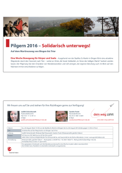 Pilgern 2016 – Solidarisch unterwegs!