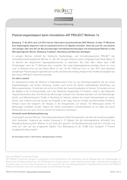 Platzierungsendspurt beim Immobilien