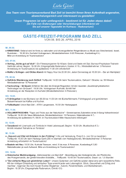 Gästefreizeitprogramm - Lebensquell Bad Zell