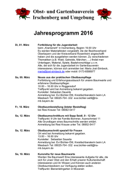 Jahresprogramm - Kreisverband f&uuml;r Obst