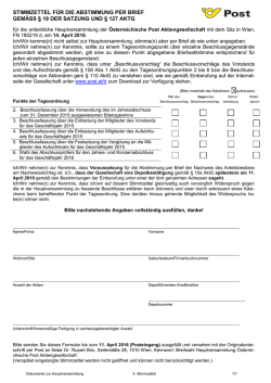 stimmzettel für die abstimmung per brief gemäss § 19 der