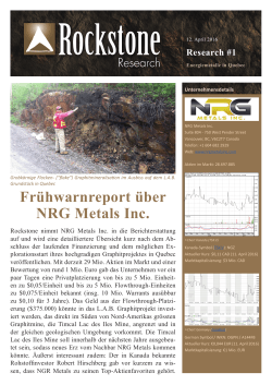 Frühwarnreport über NRG Metals Inc.