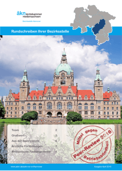 Bezirksstellen-Rundschreiben Hannover, April 2016